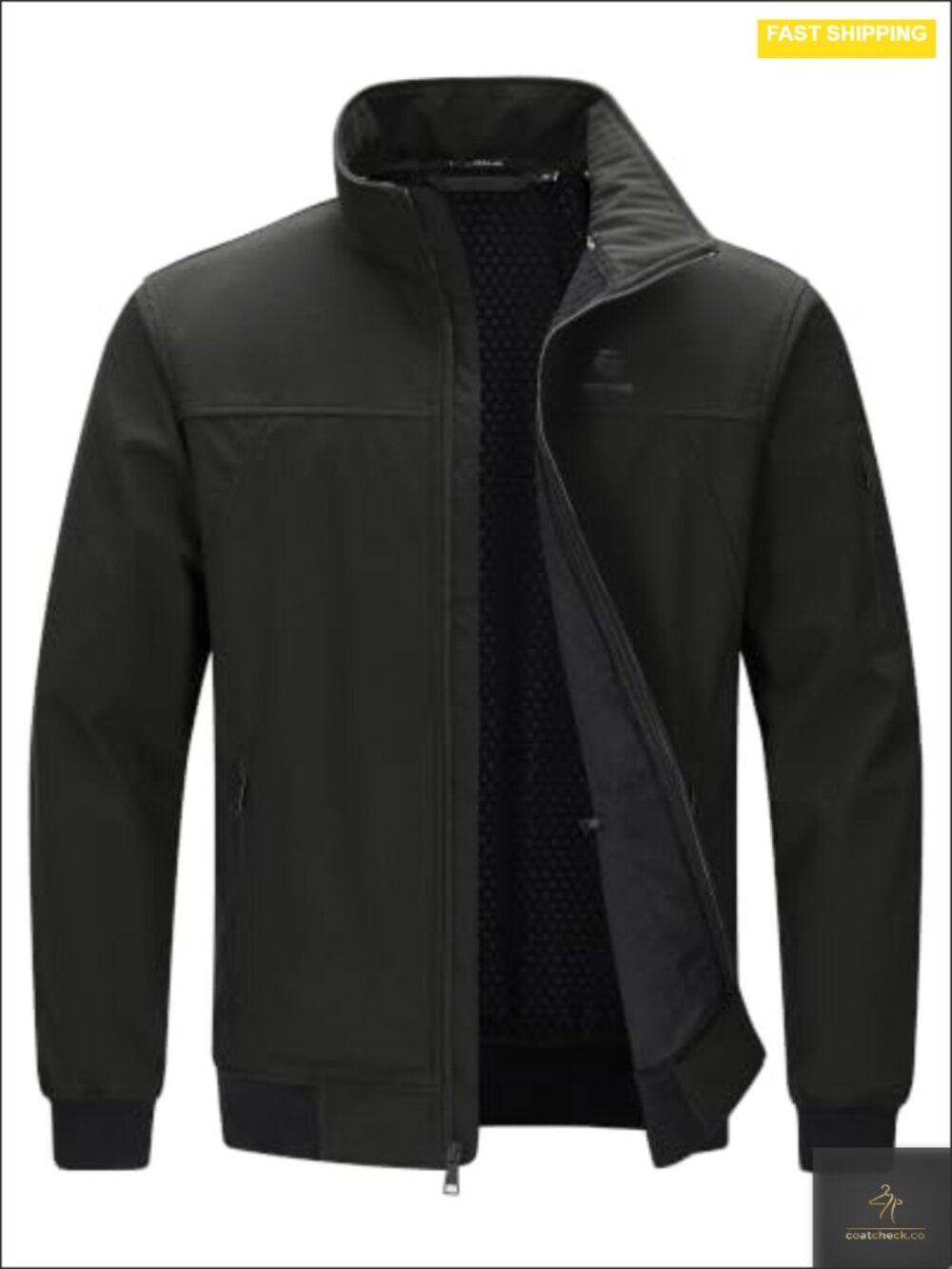 Men's Waterproof Fleece Lined Softshell Zip Jacket